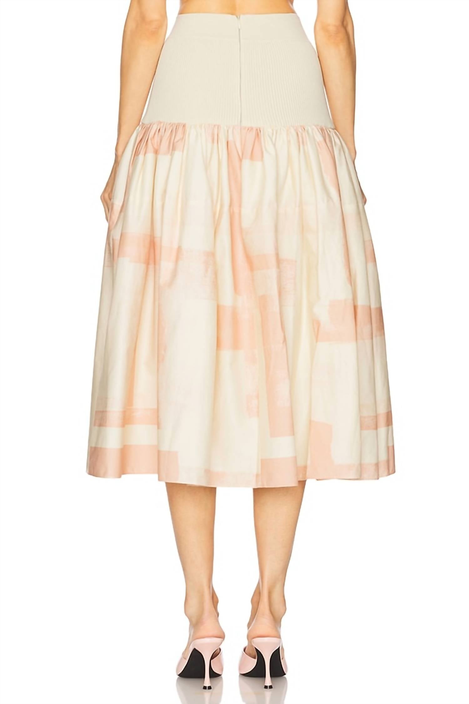 Arnette Skirt In Pink Brushstroke