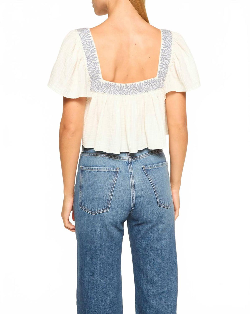 Anju Top In Ivory Embroidery