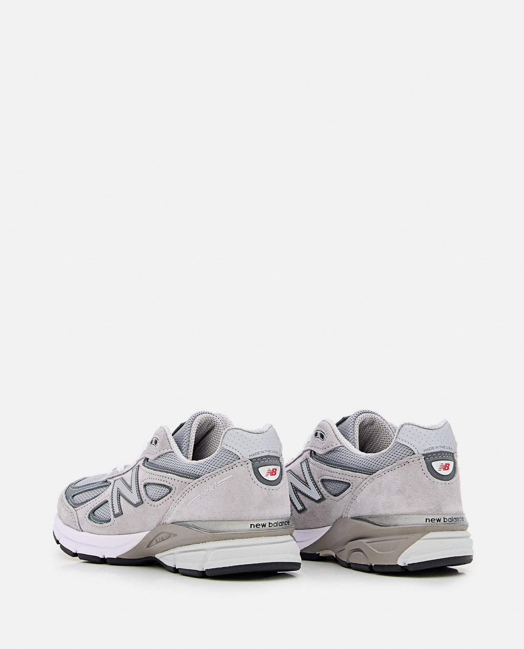 990 Grey Leather And Mesh Sneakers