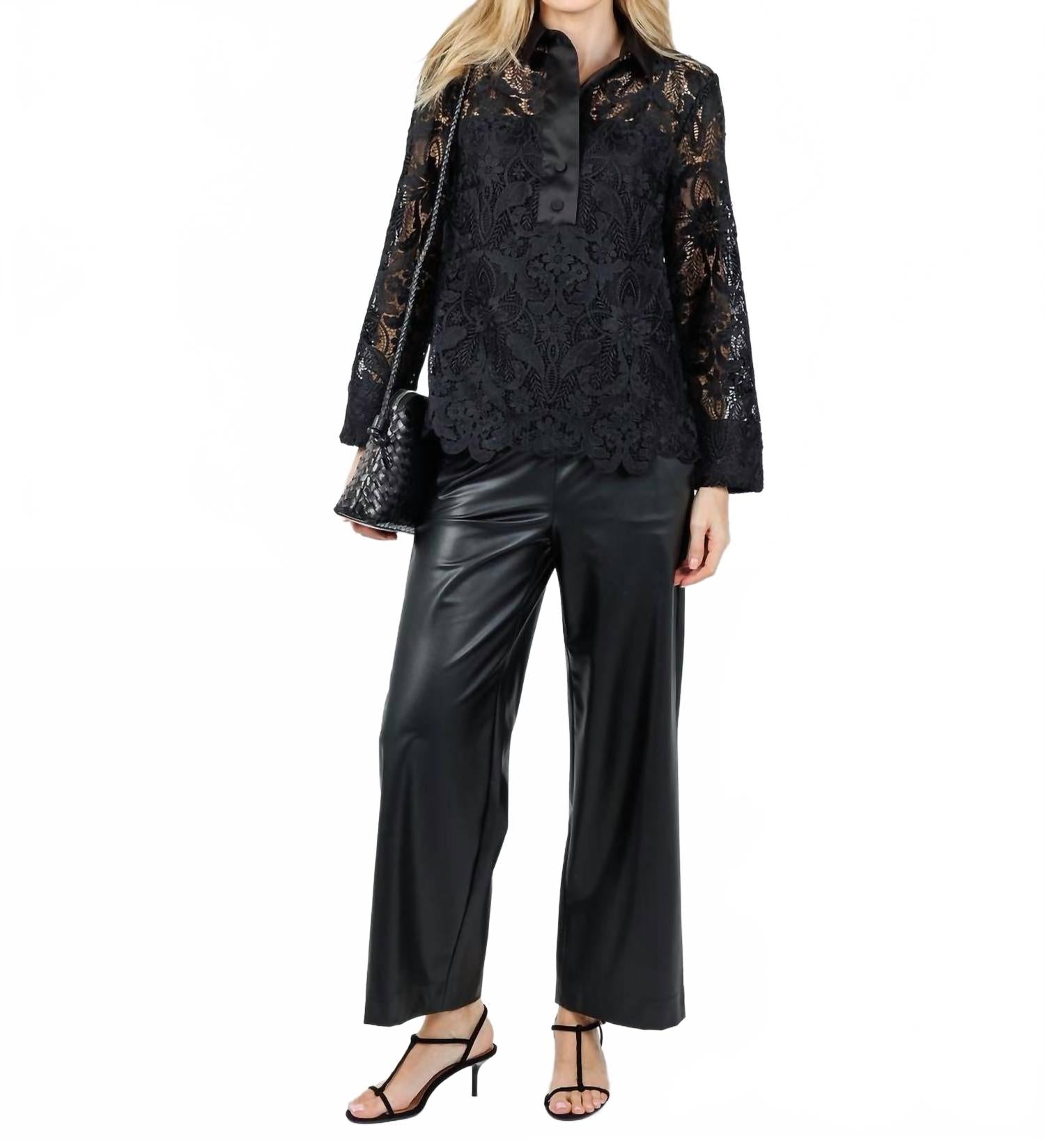 Aileen Lace Shirt In Black
