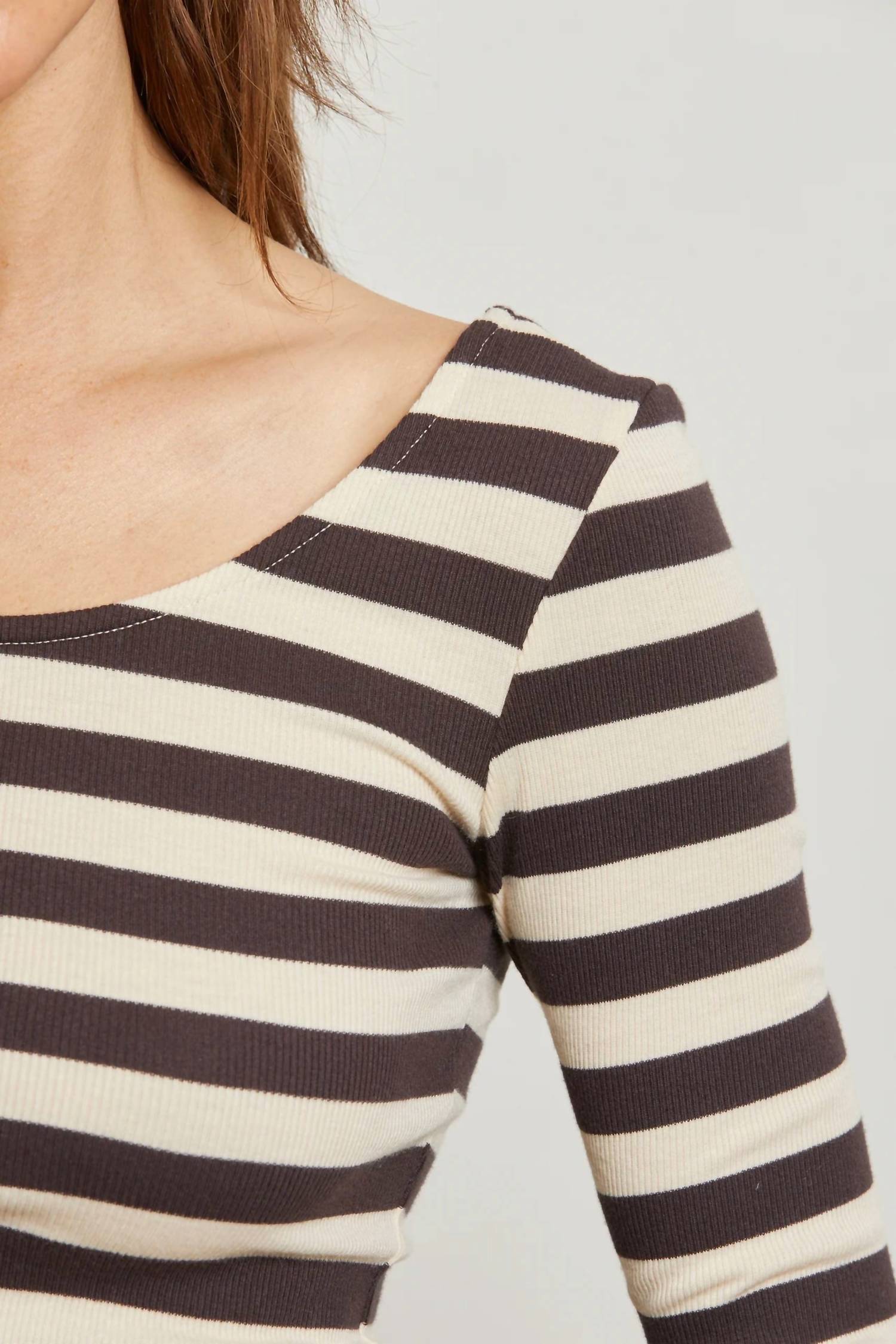 Anya Long Sleeve Top In Stripe