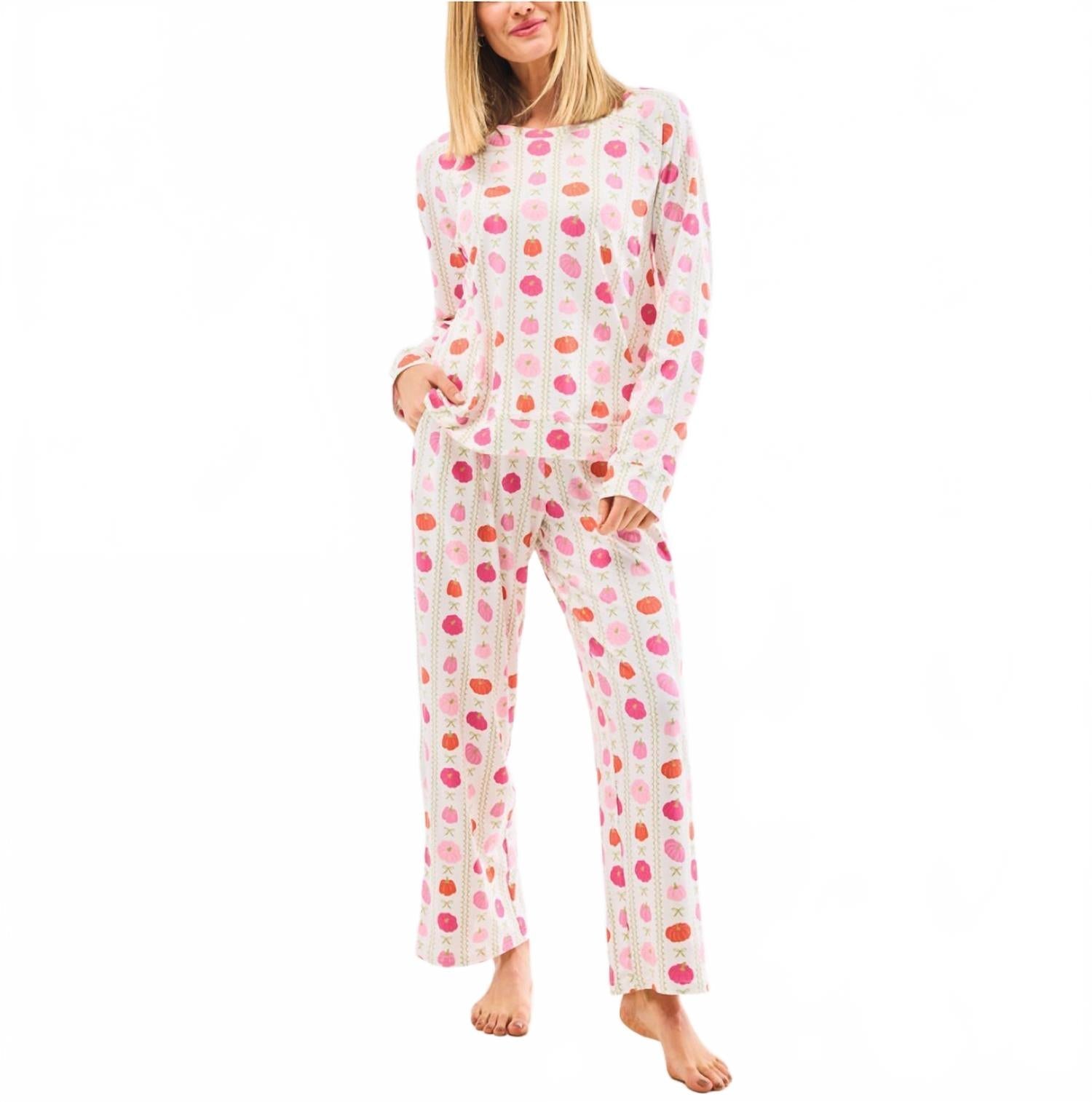 Annie Pajama Pants Set In Little Pumpkin