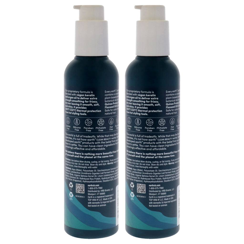 Anti-Frizz Serum With Heat Protectant by Earth for Unisex - 6 oz Treatment - Pack of 2