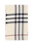 "Check" Wool Scarf – Cream