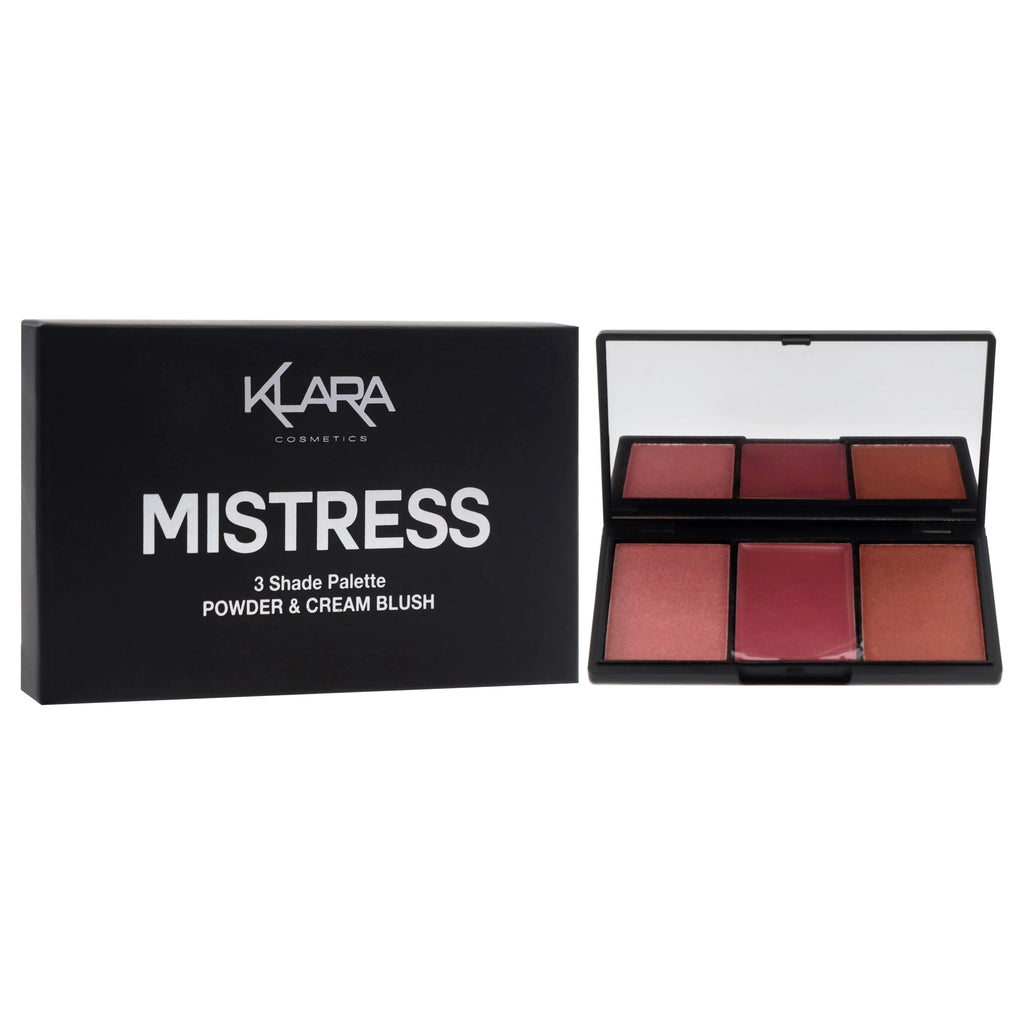 3 Shade Palette Powder and Cream Blush - Mistress by Klara for Women - 0.35 oz Makeup