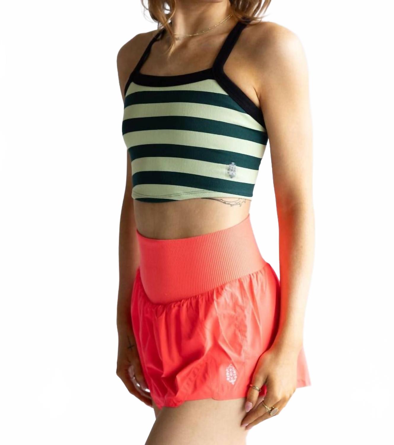 All Clear Striped Cami In Evergreen Combo