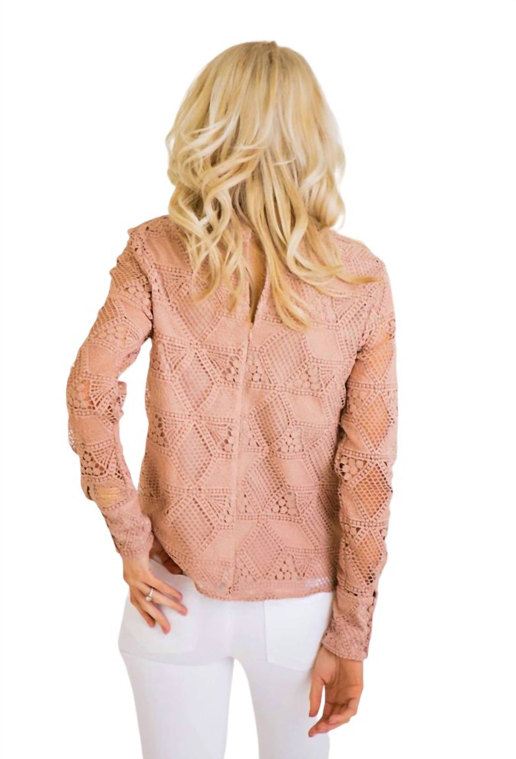 Anna Lace Top In Dusty Pink