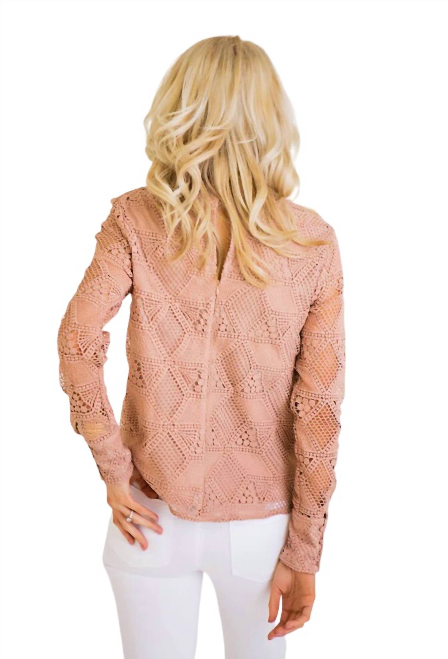 Anna Lace Top In Dusty Pink