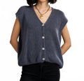 Alessia Knit Vest In French Blue