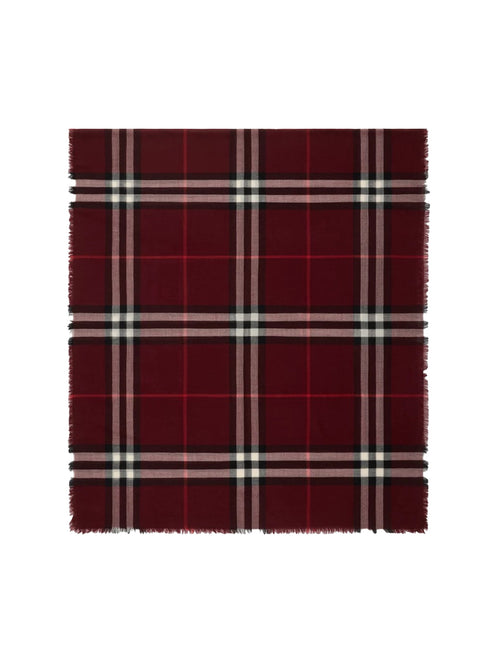 "Check" Wool Scarf – Red