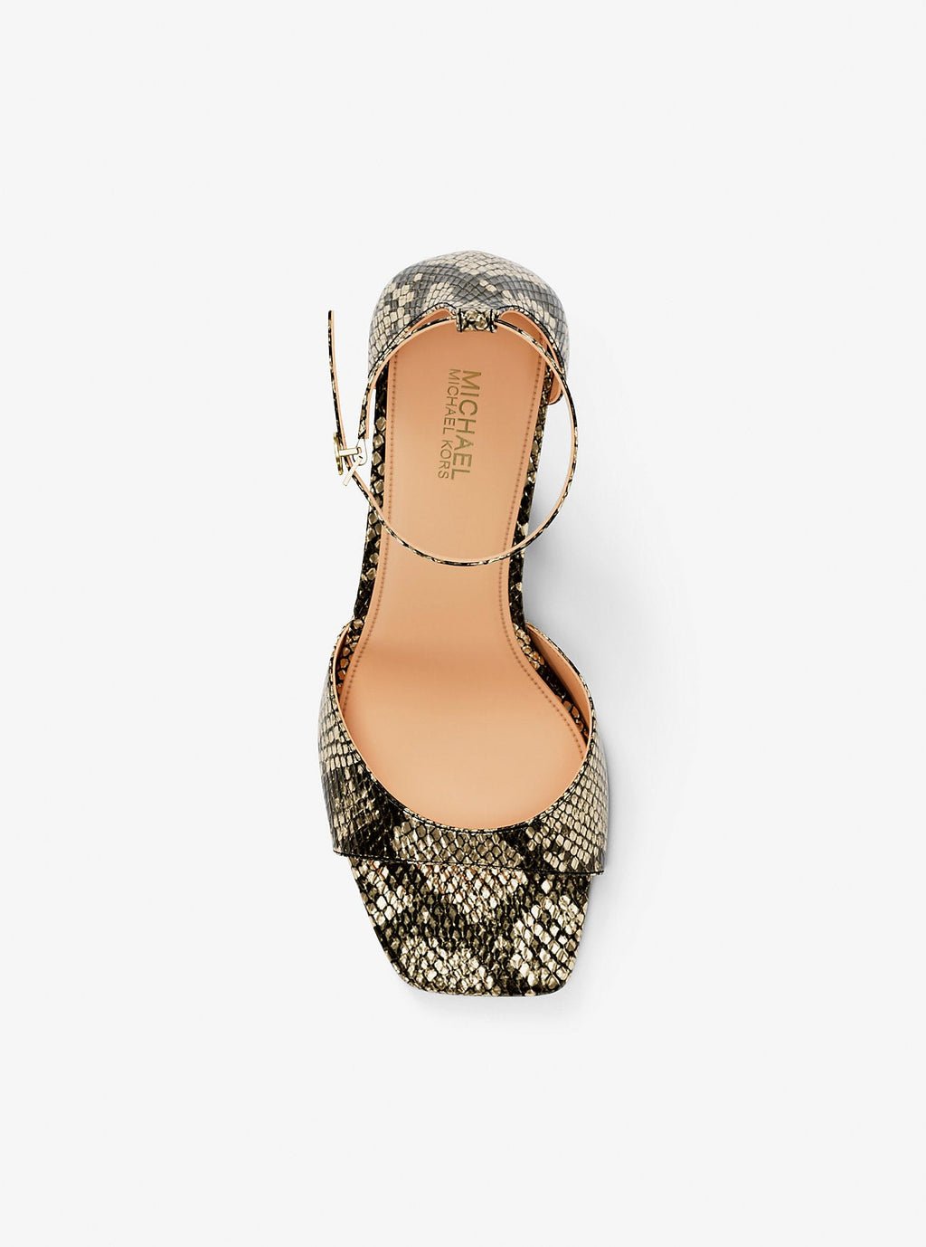 Amali Metallic Snake Embossed Sandal
