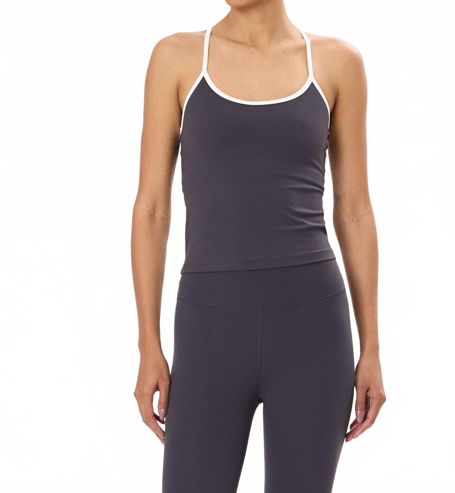 Airweight Tank Top In Graphite/white