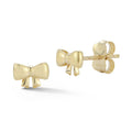 14K Gold Puffed Bow Studs