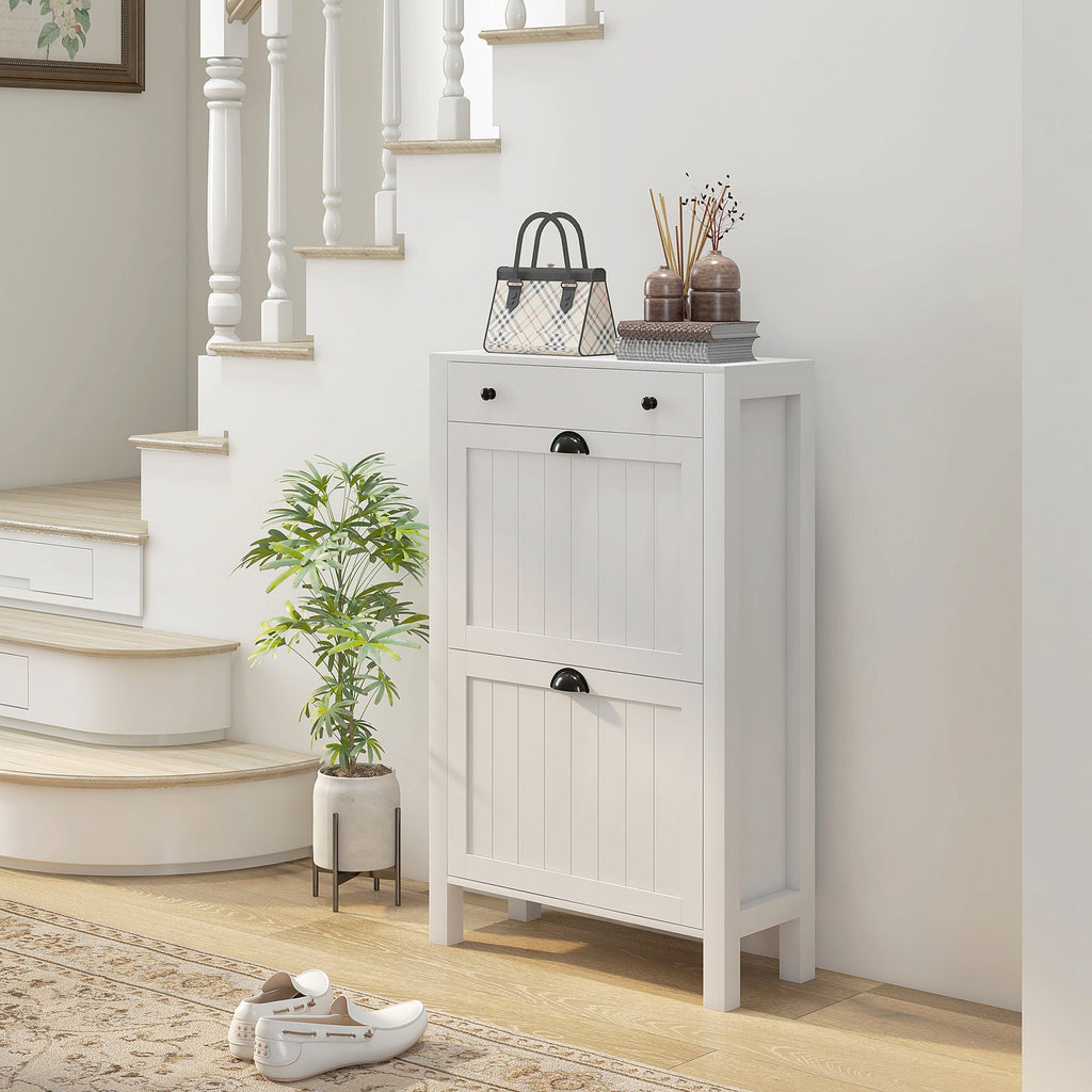 2-Drawer Shoe Storage Cabinet for Entryway