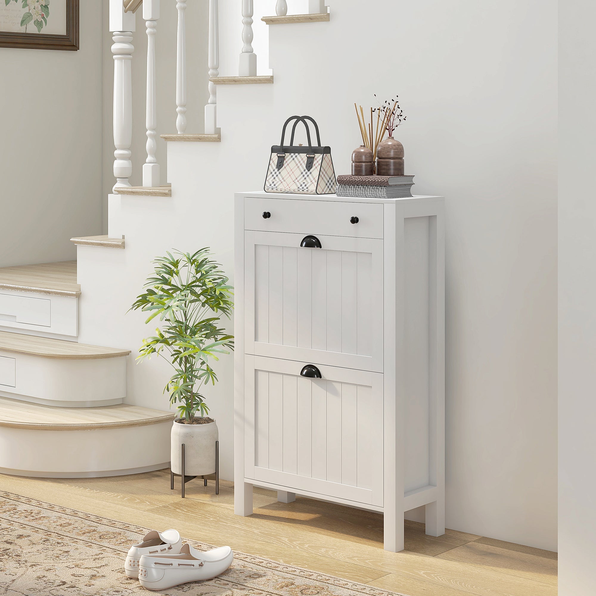 2-Drawer Shoe Storage Cabinet for Entryway
