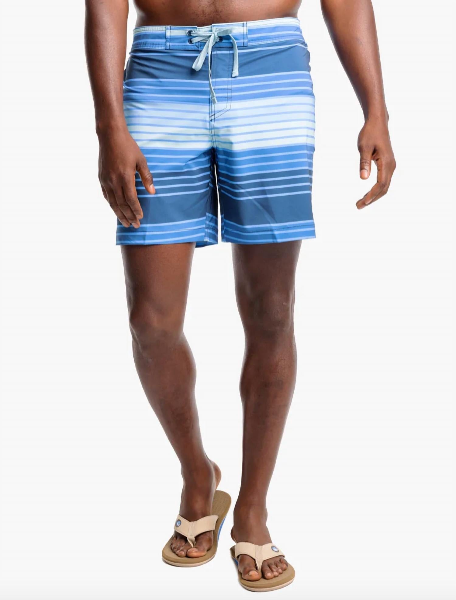 Aged Wateree Stripe Water Short In Aged Denim