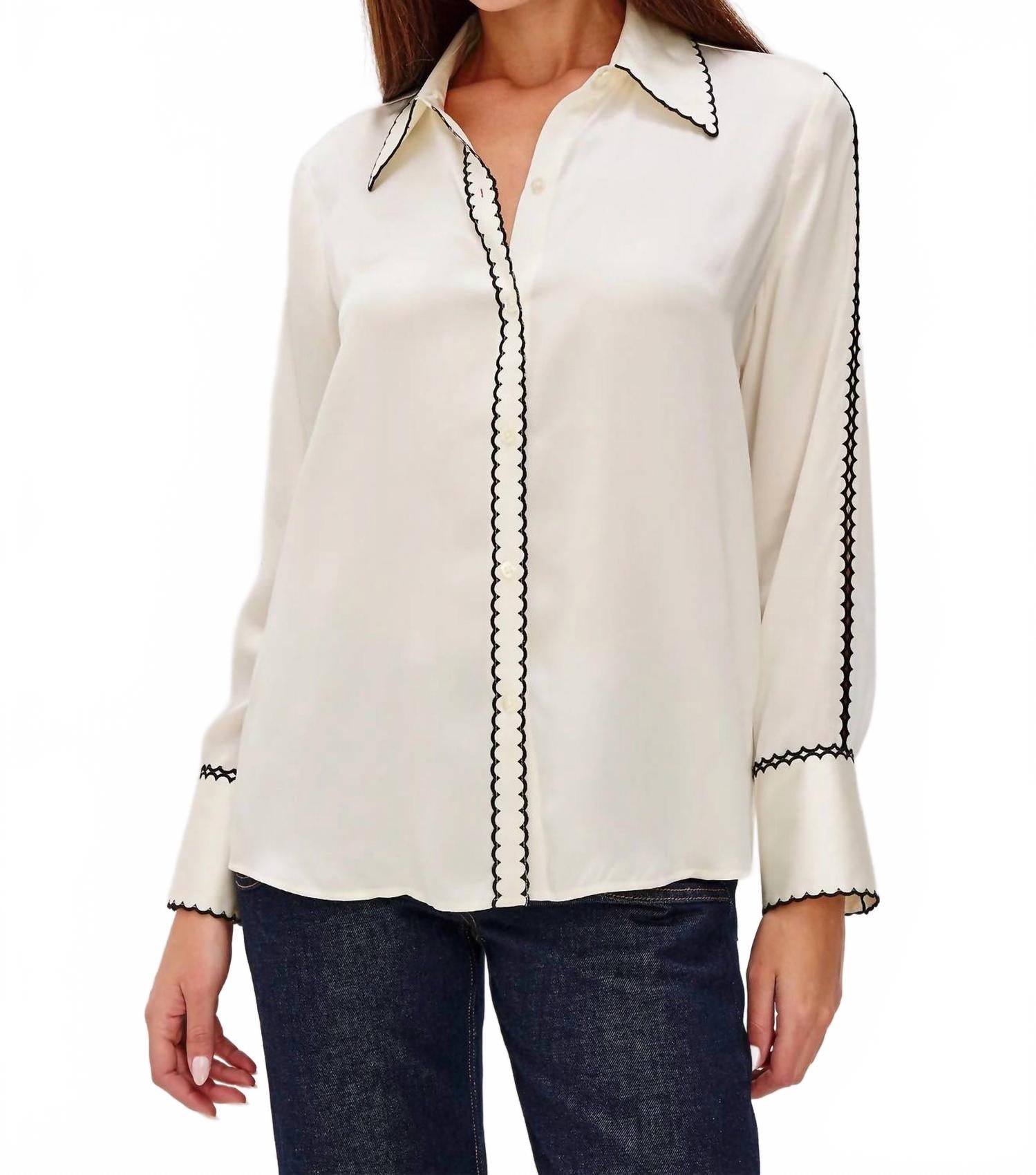 Aloise Classic Collared Shirt In Ivory