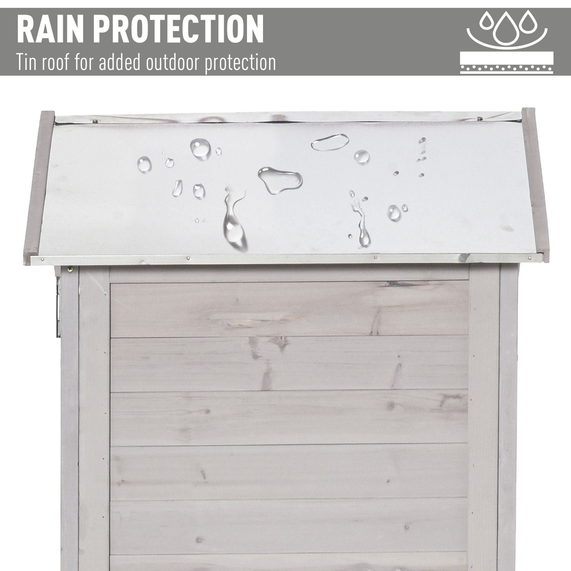 4-Shelf Garden Storage Shed with Handle and Foot Pads