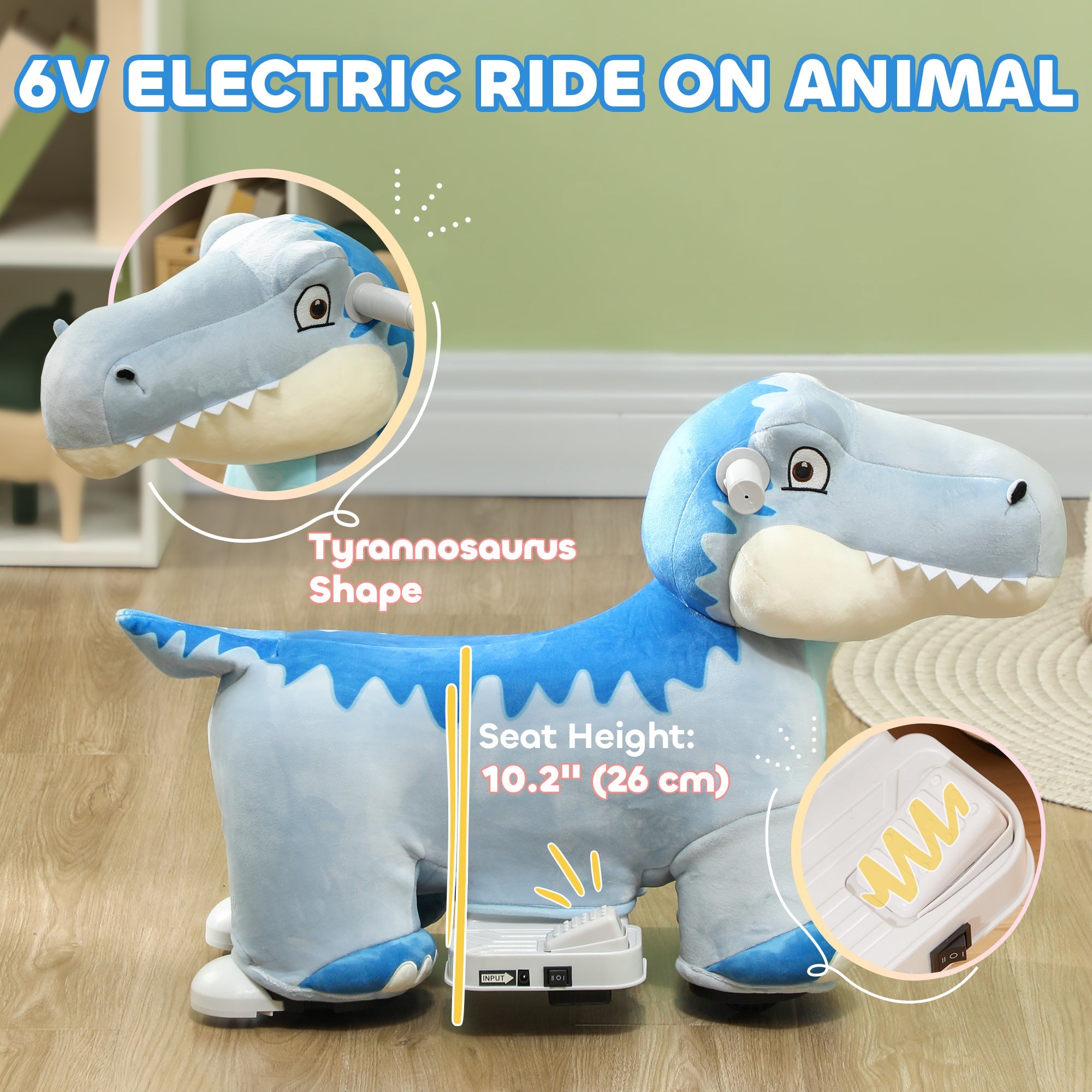 6V Tyrannosaurus Ride On Toy for Toddlers