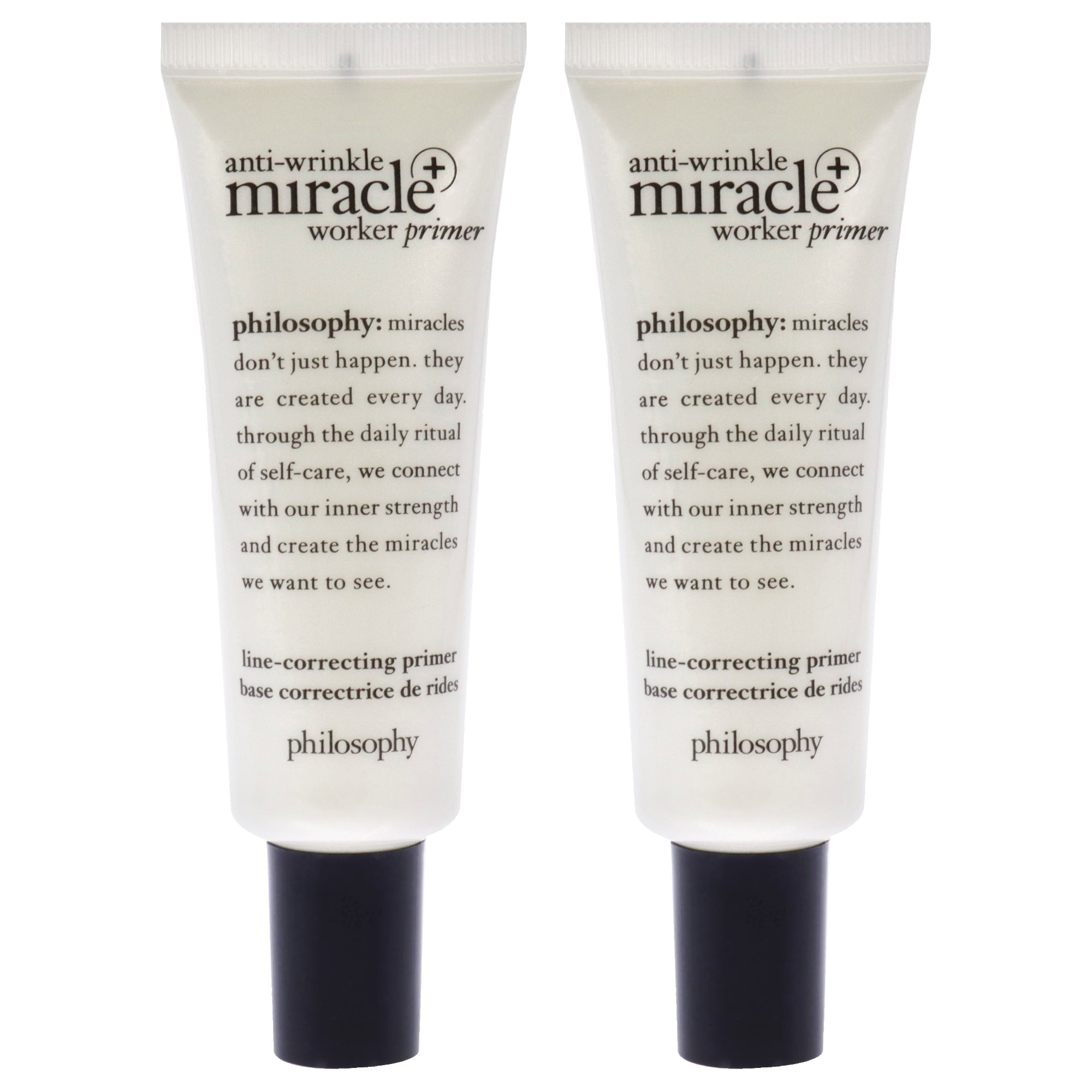 Anti-Wrinkle Miracle Worker Primer Plus Line-Correcting Primer by Philosophy for Women - 0.9 oz Primer - Pack of 2