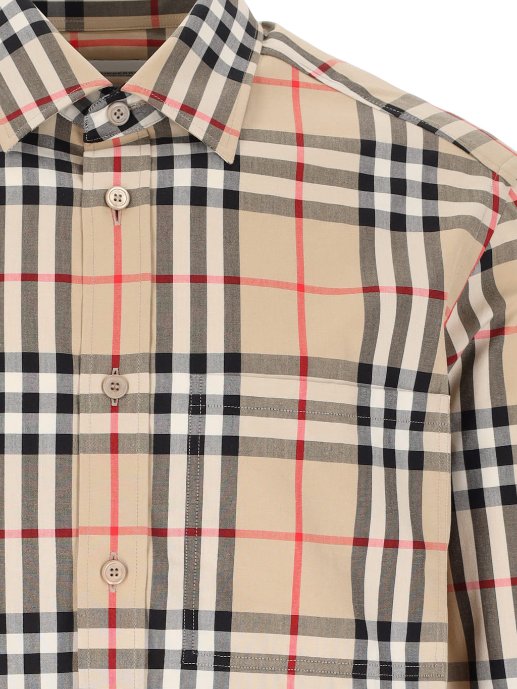 "Check" Pocket Shirt – Beige