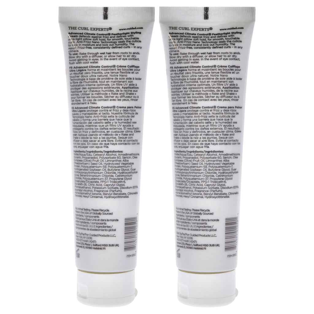 Advanced Climate Control Featherlight Styling Cream by Ouidad for Unisex - 2 oz Cream - Pack of 2