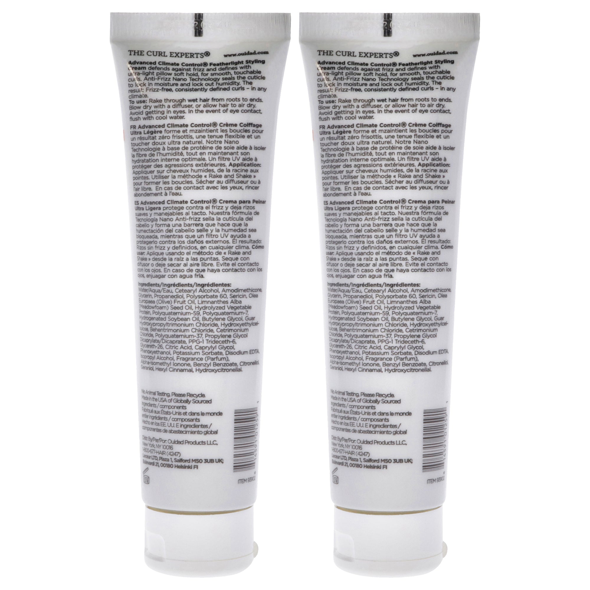 Advanced Climate Control Featherlight Styling Cream by Ouidad for Unisex - 2 oz Cream - Pack of 2