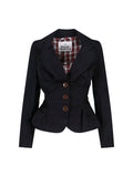 "Tartan" Monopetto Blazer – Black