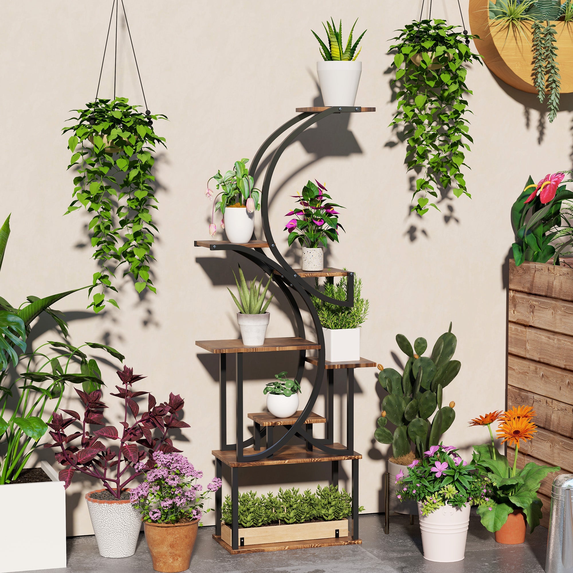 62 Inch Tall Plant Stand for Multiple Plants