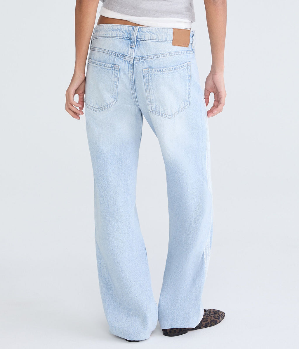 Aeropostale Low-Rise Baggy Lace Stripe Jean