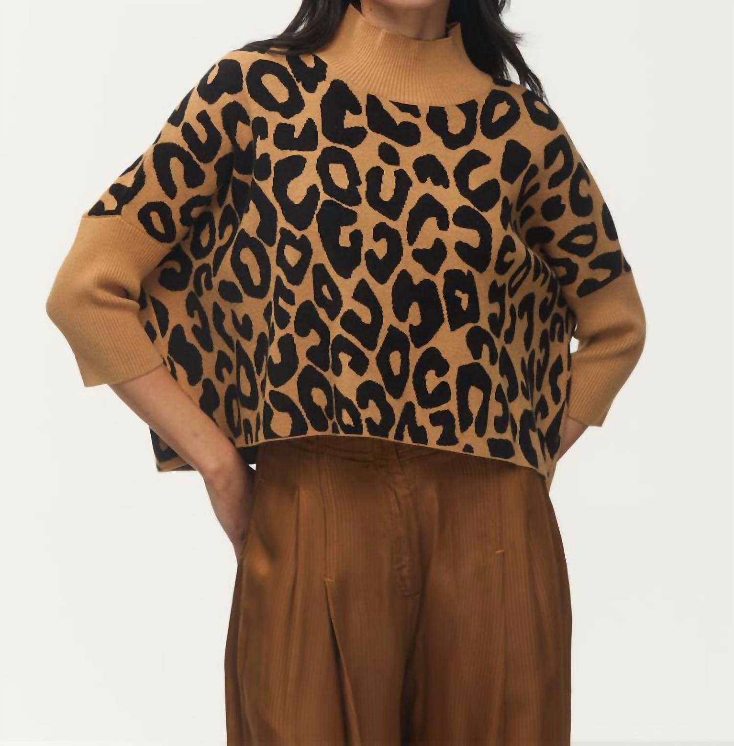 Aja Bozoma Sweater In Camel/black