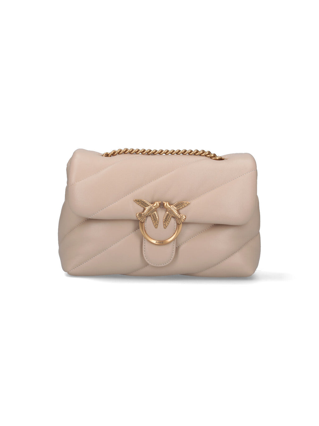 "Classic Love Puff" Crossbody Bag – Beige