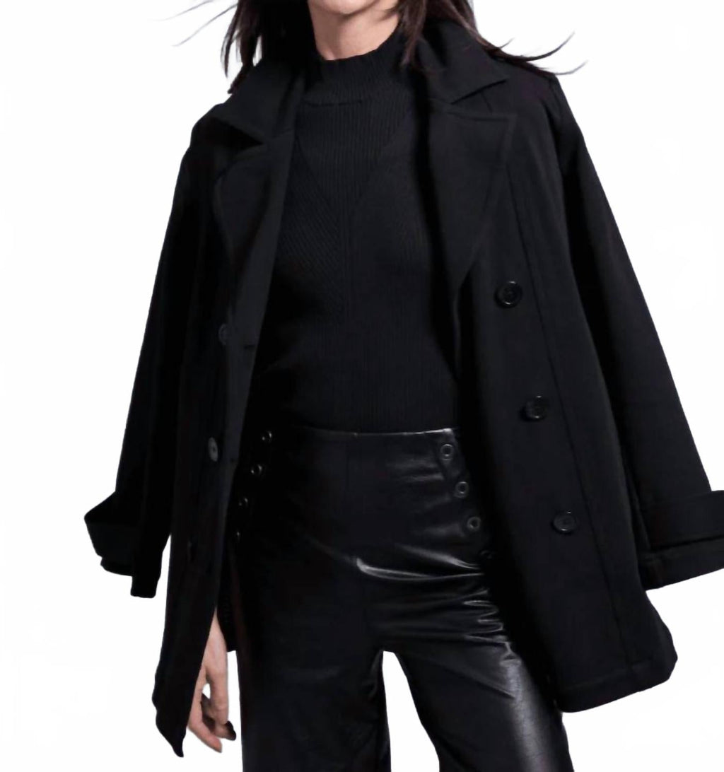 Alma Cavalry Peacoat In Black