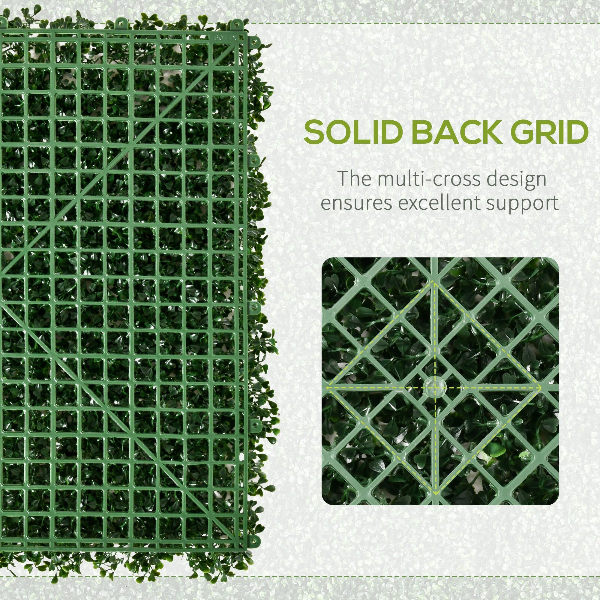 20" x 20" Artificial Grass Panels for Walls, Fence & Garden