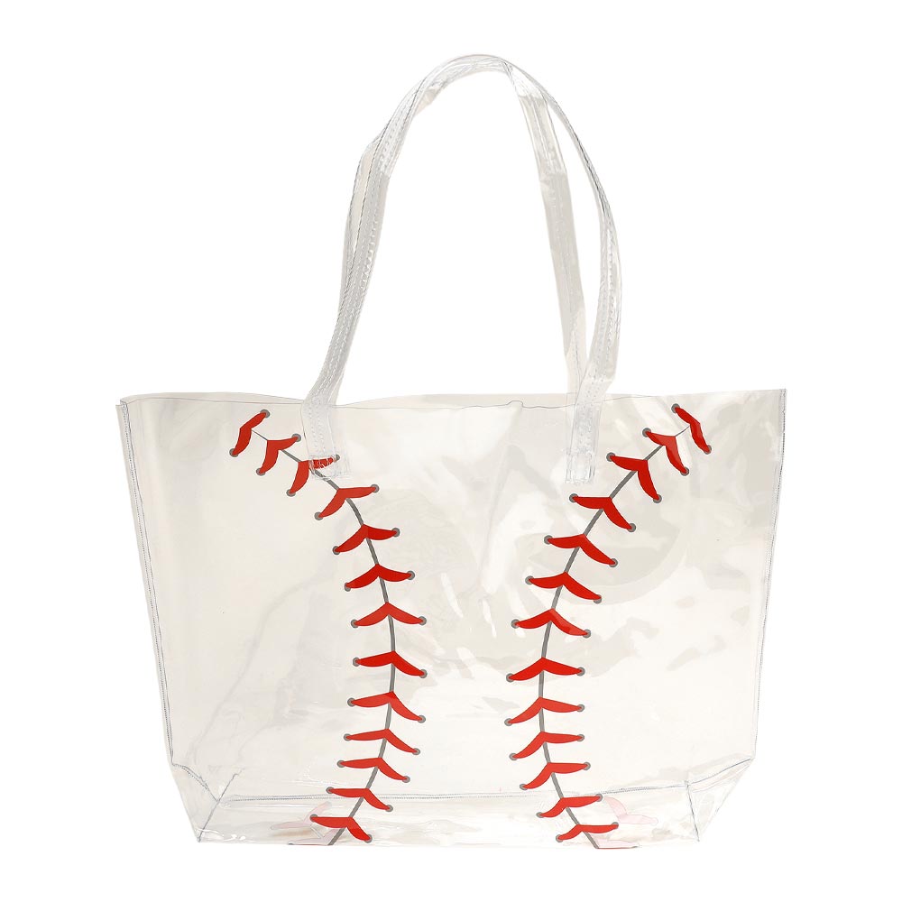 6PCS - Transparent Clear Baseball Shoulder Tote Bags