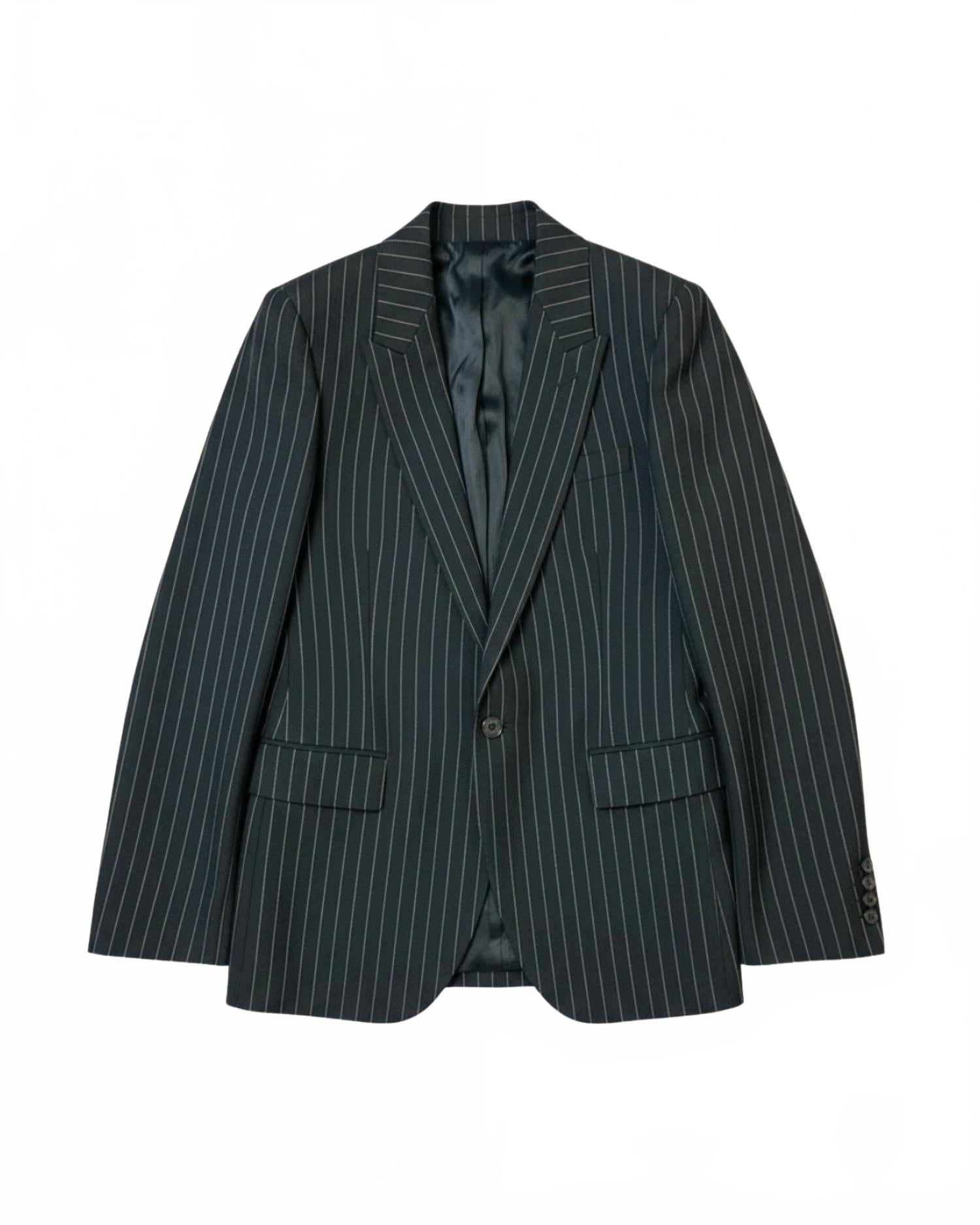 Anabel Tailored Jacket In Black Pinstripe