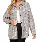 Animal Print Corduroy Jacket In Taupe