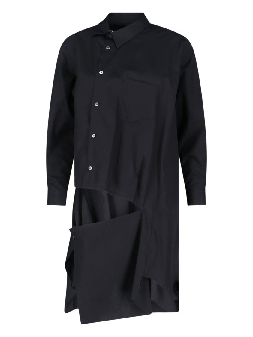 Asymmetric Long Shirt – White
