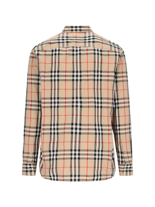"Check" Pocket Shirt – Beige