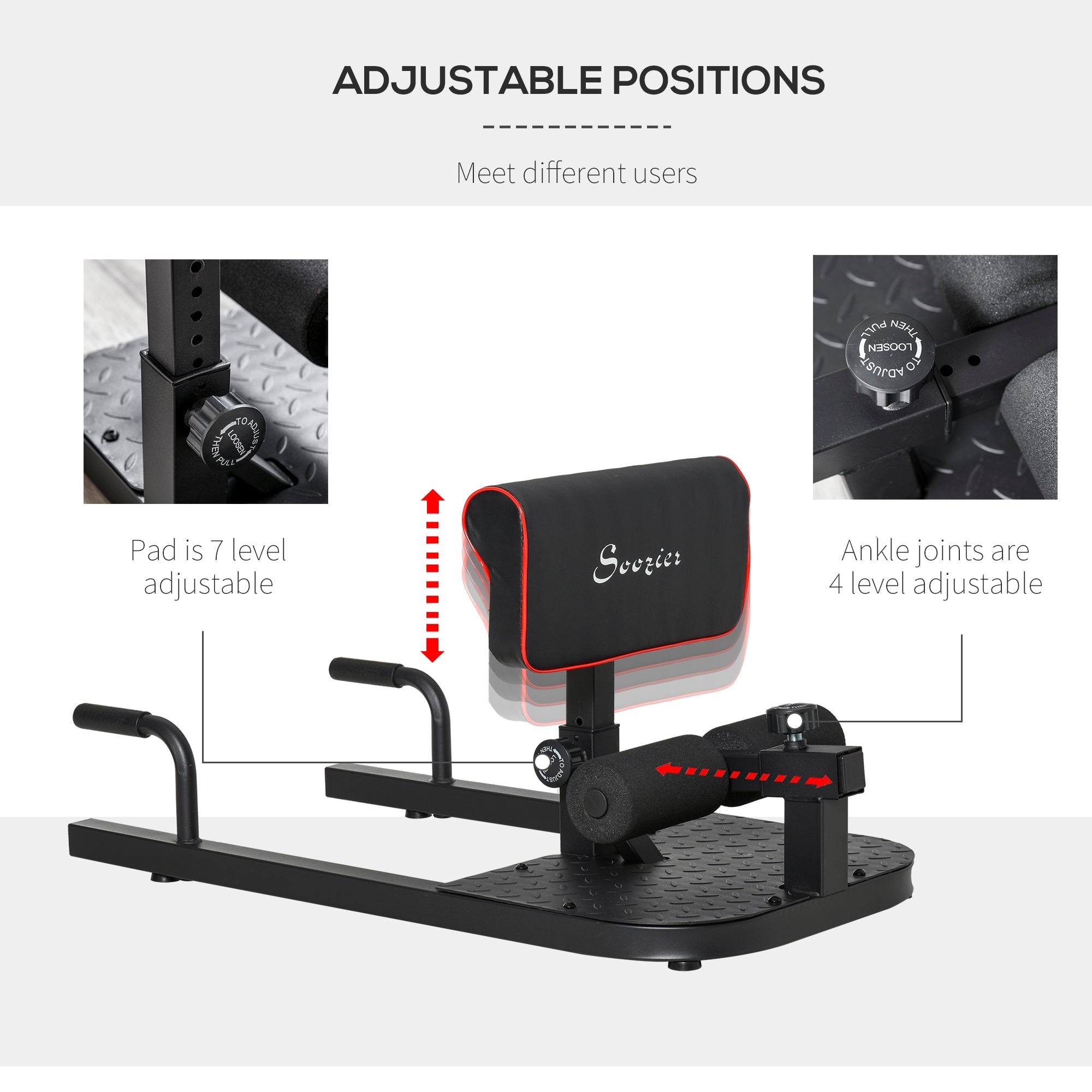 3-in-1 Push Up Sit Up Sissy Squat Machine