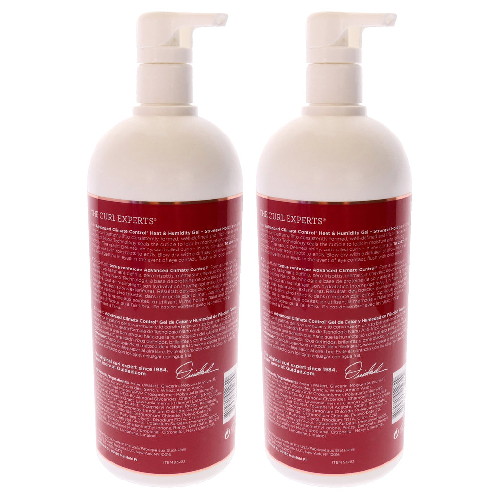Advanced Climate Control Heat and Humidity Gel - Strong Hold by Ouidad for Unisex - 33.8 oz Gel - Pack of 2