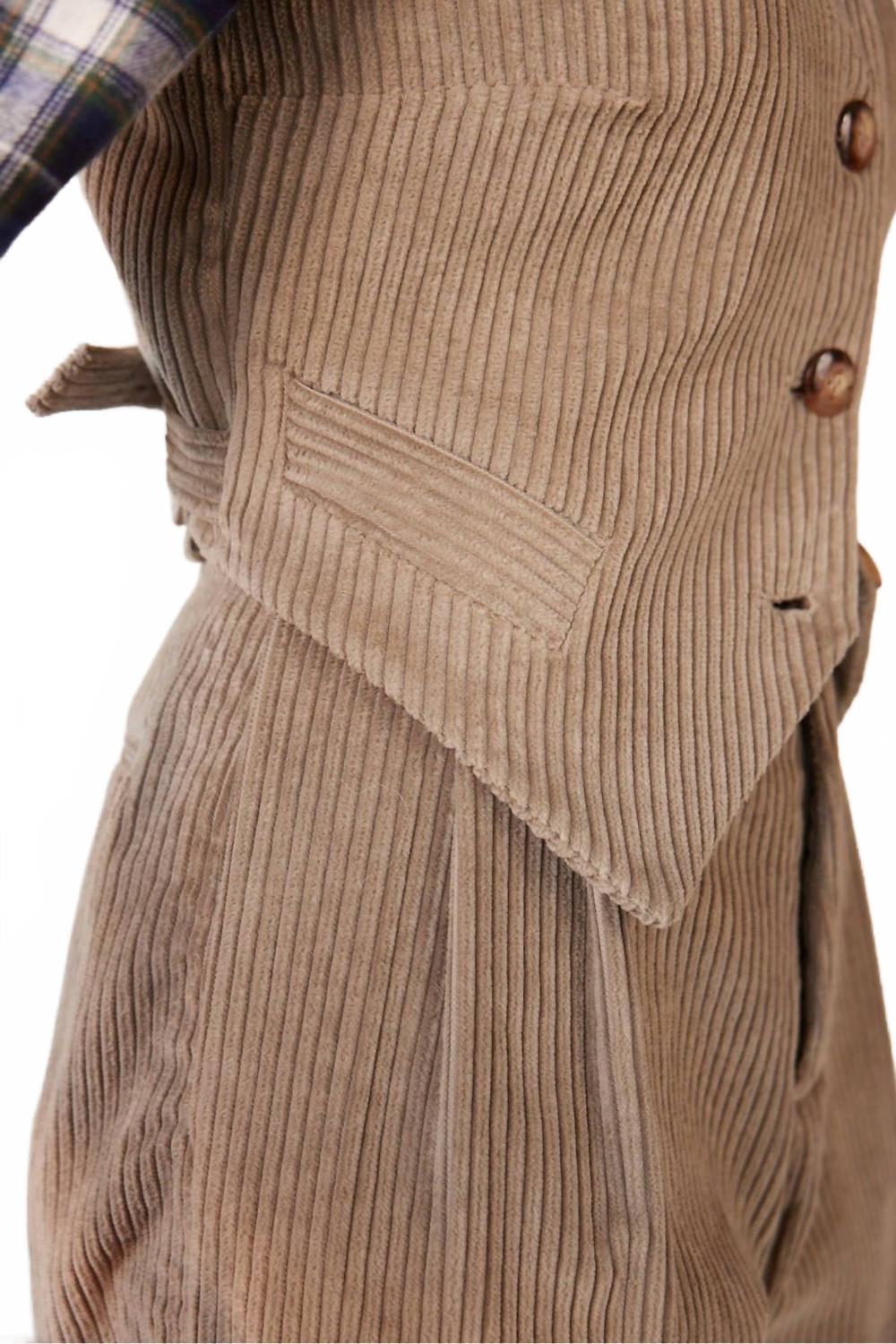 Annie Vest In Ash Corduroy