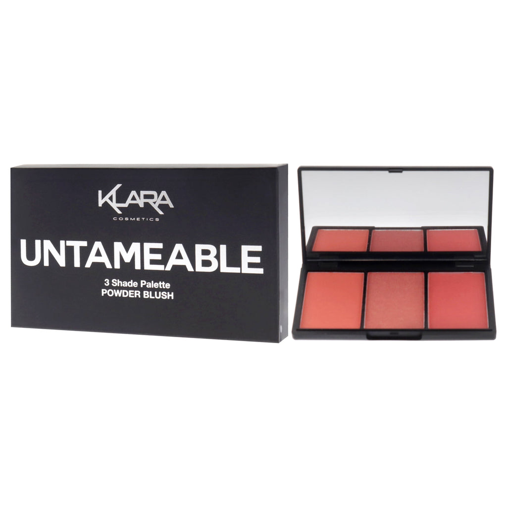 3 ShadesPowder Blush Palette - Untameable by Klara for Women - 0.35 oz Makeup