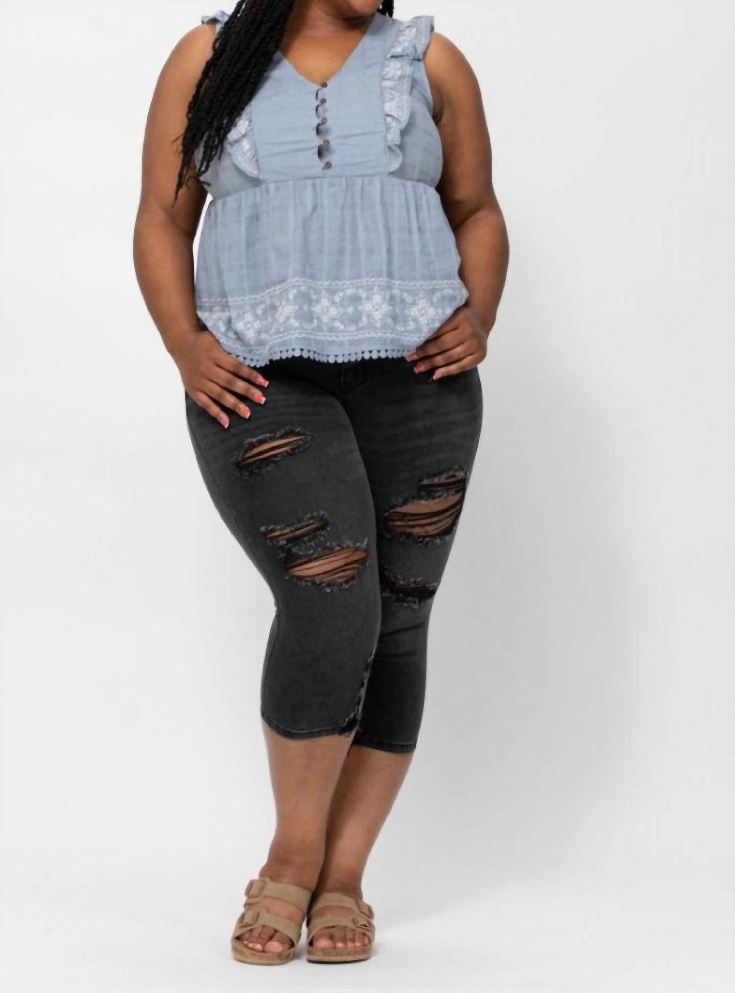 Almost Friday Skinny Capri In Black