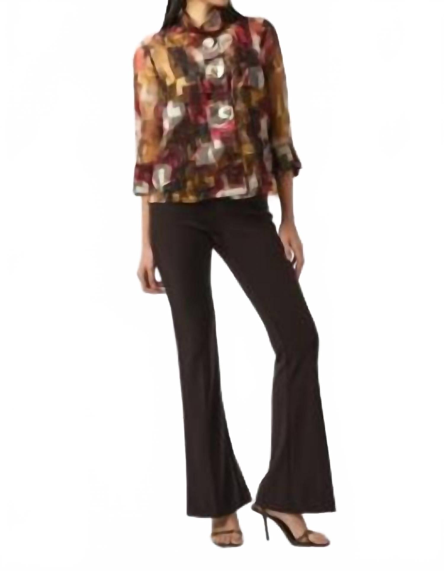 Abstract Print Two-Piece Trapeze Jacket In Multi