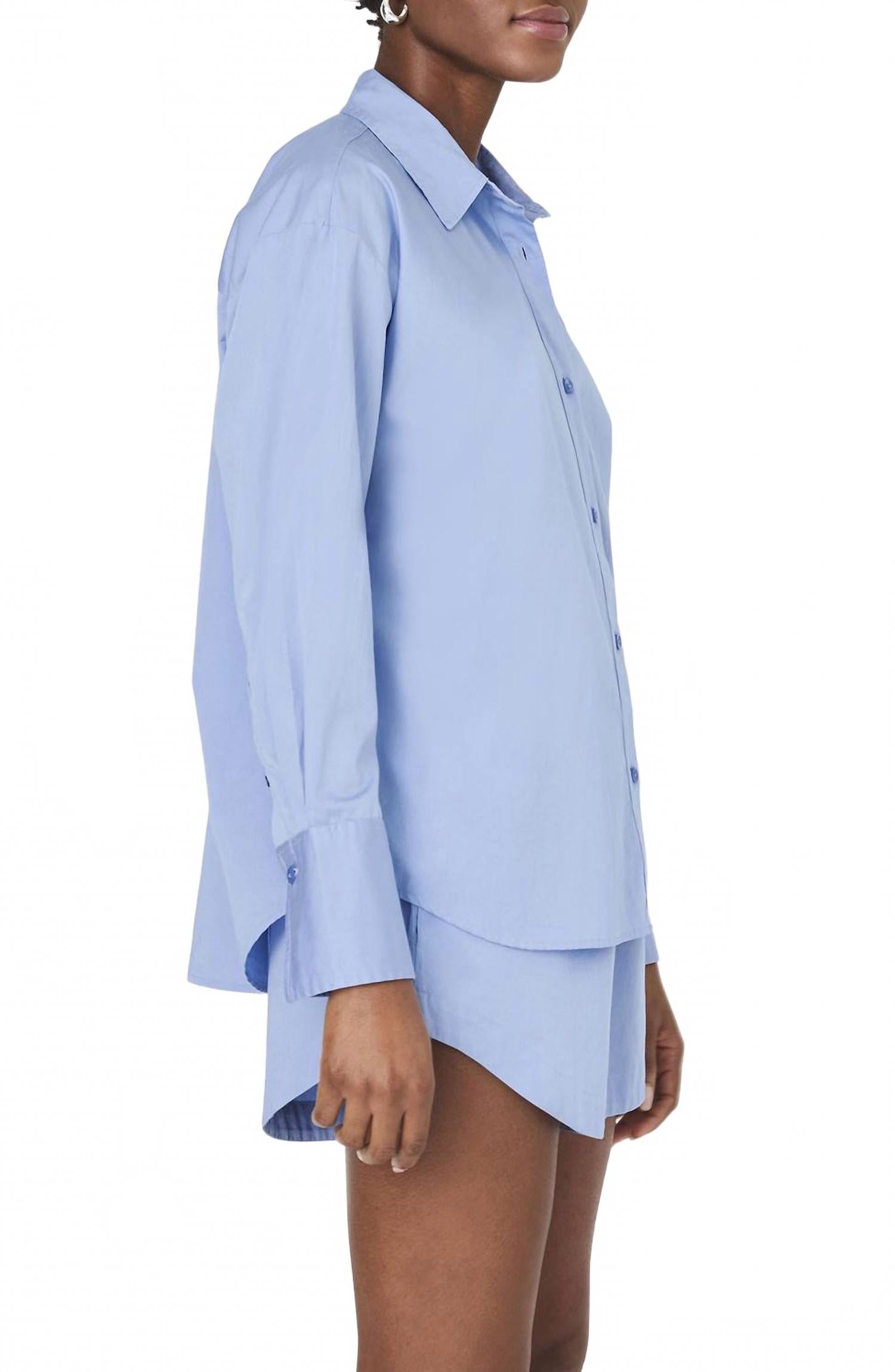 Alexis Oversized Shirt In Oxford Blue