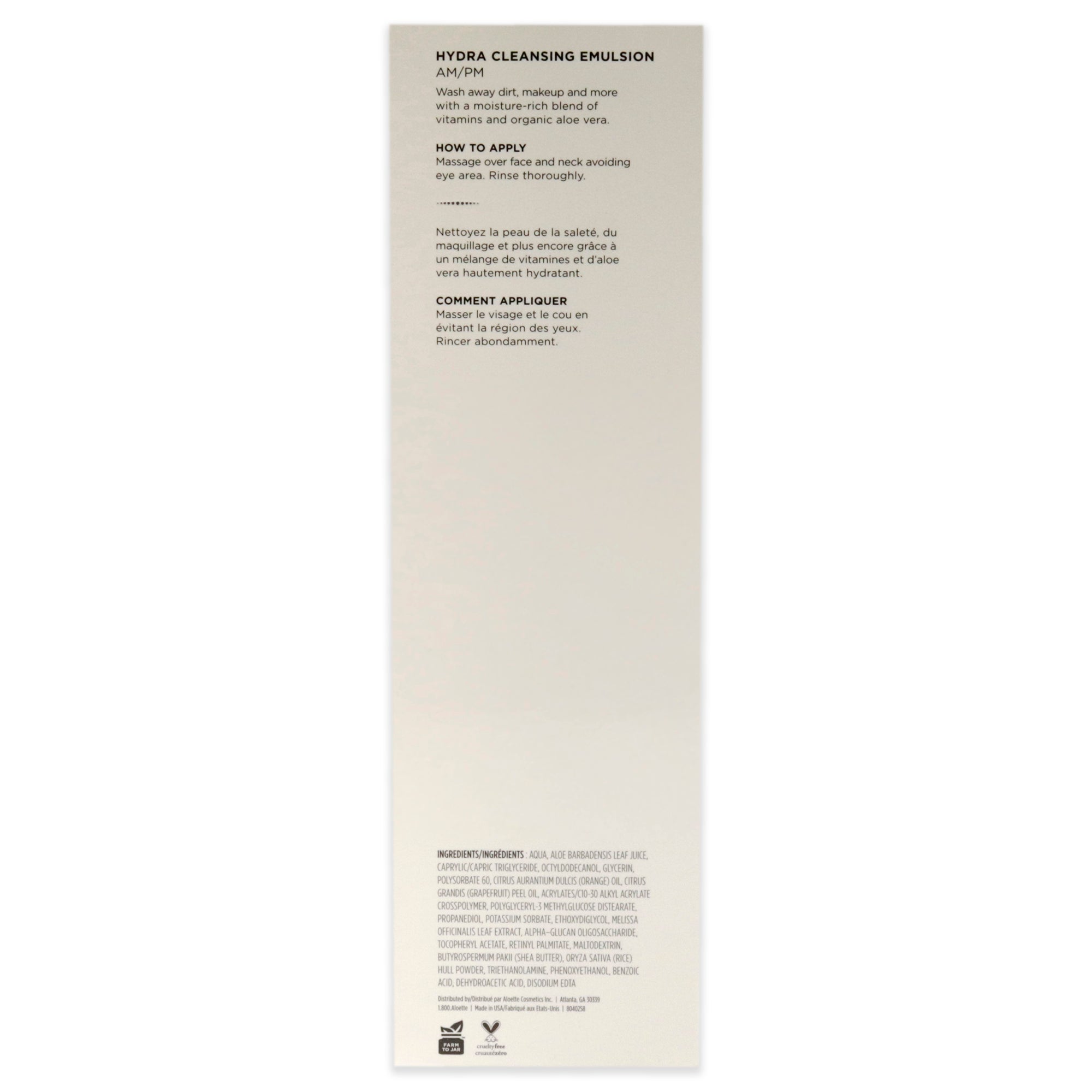 Aloepure Hydra Cleansing Emulsion - Noraml to Dry Skin by Aloette for Unisex - 6 oz Emulsion