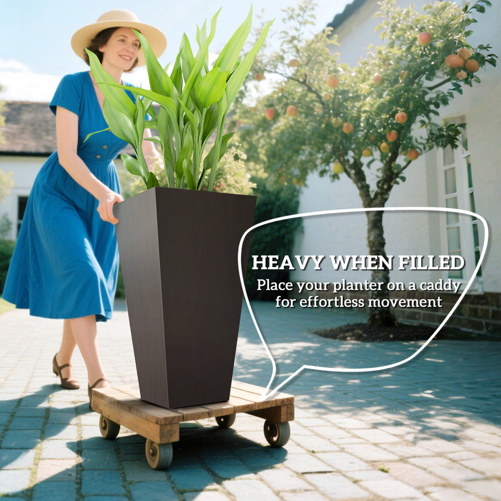 3-Pack Anti-Crack Plastic Flower Pots for Garden & Home