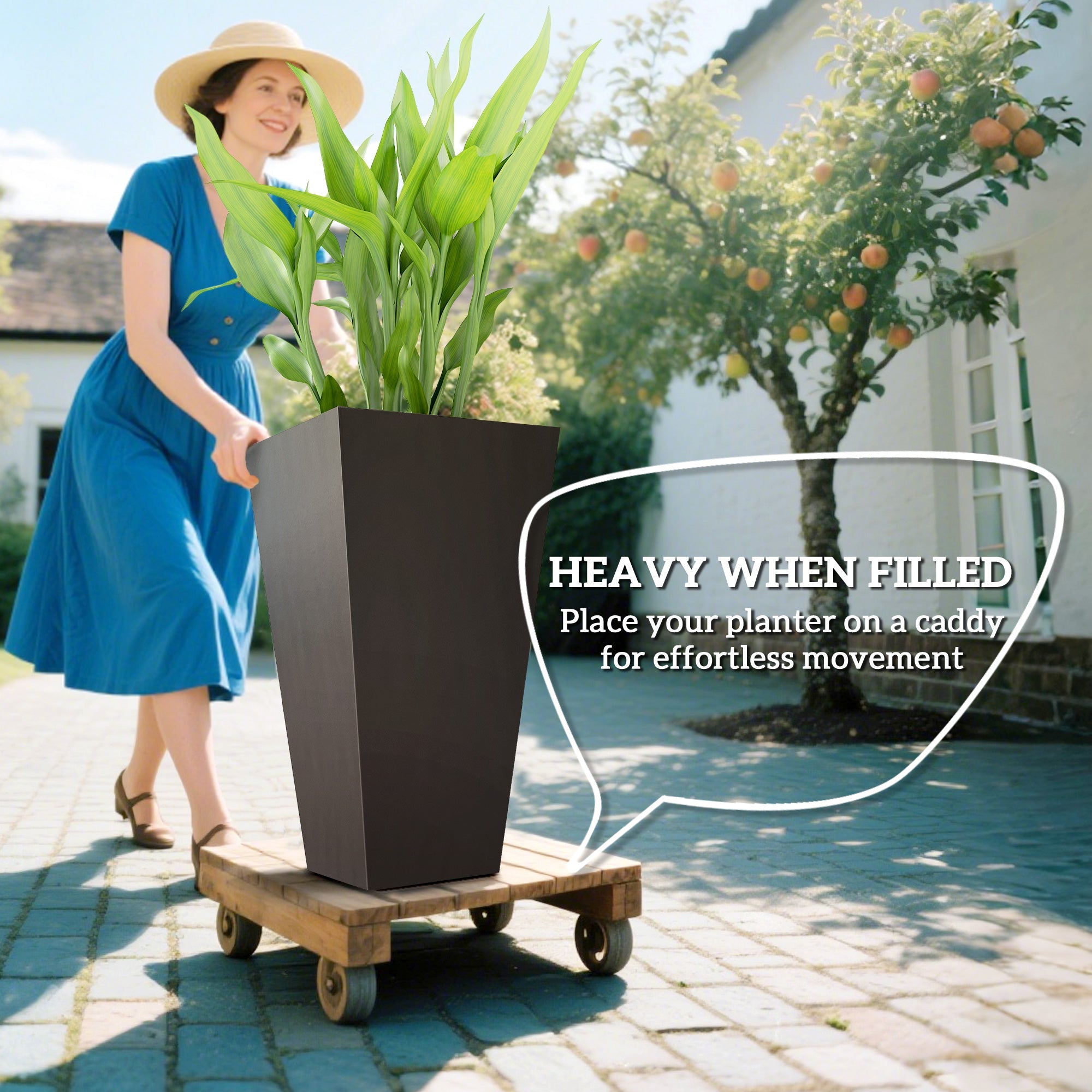 3-Pack Anti-Crack Plastic Flower Pots for Garden & Home