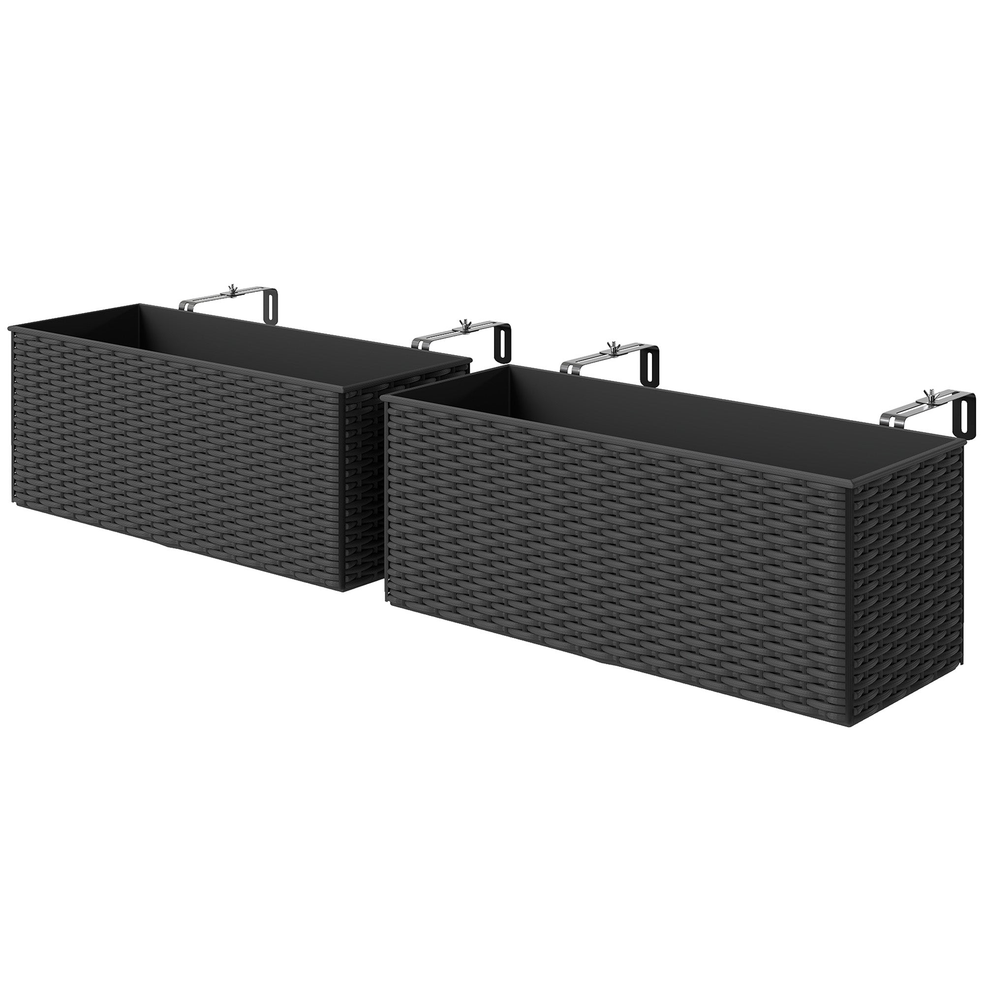 2-Pack Fence Hanging Planters with Drainage Holes